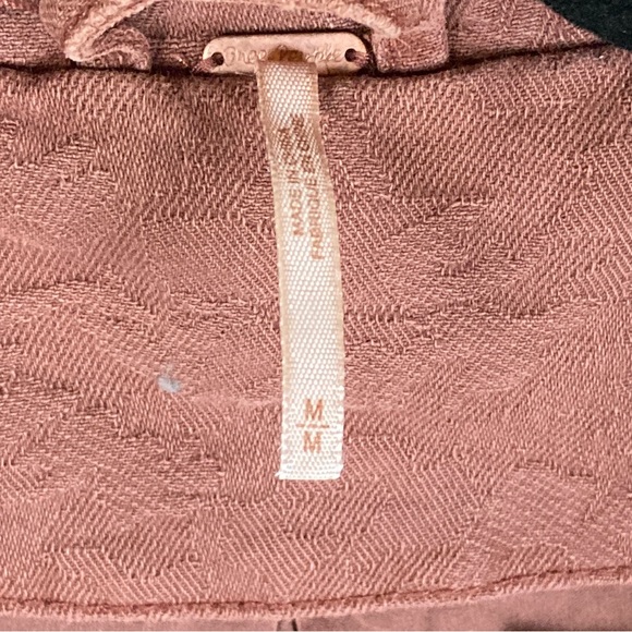 Free People Paint Splatter Jacquard Utility Jacket Rust Distressed M $186 - Picture 9 of 15